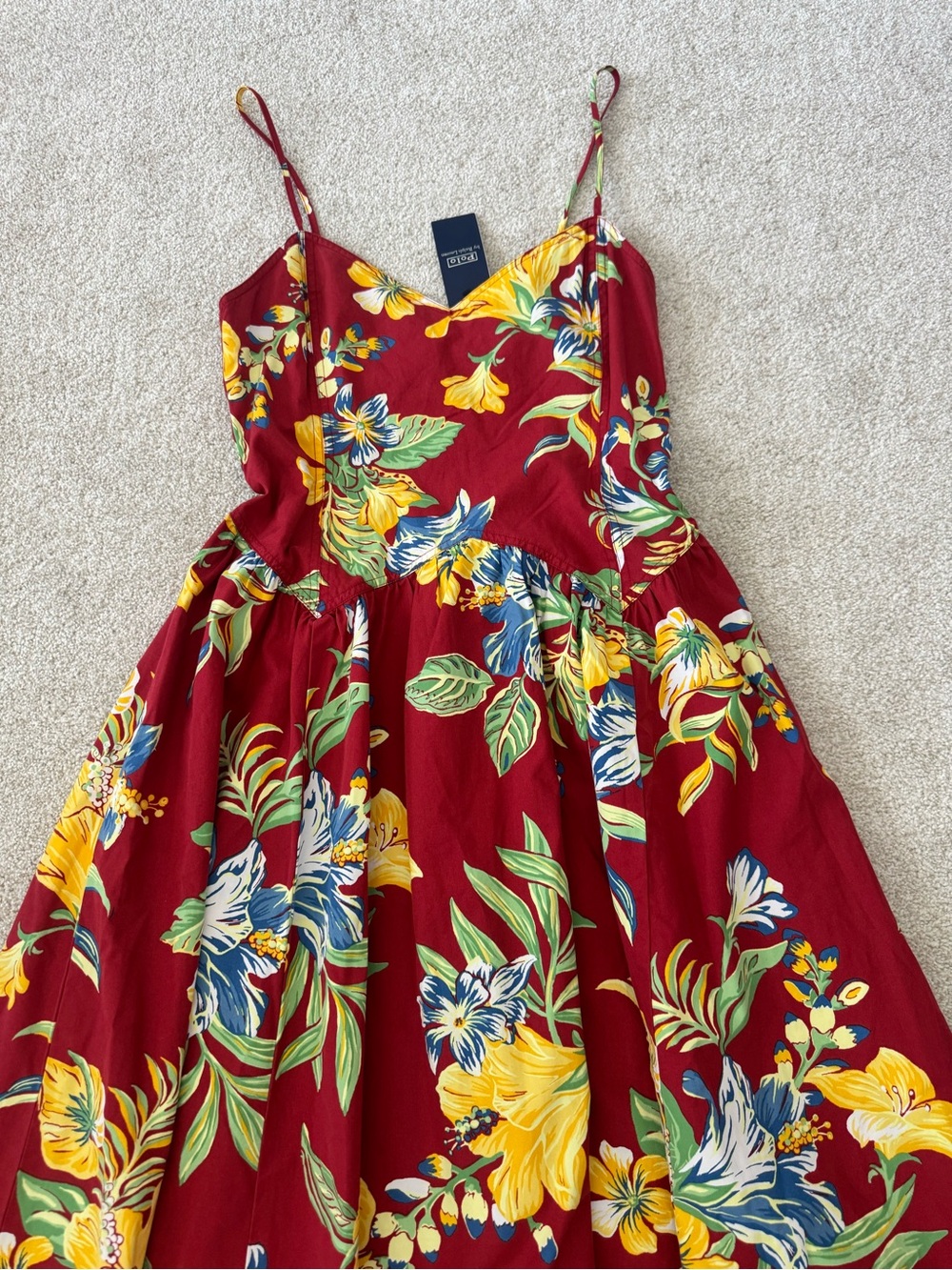 Polo by Ralph Lauren Tropical-Floral Cotton Midi Dress NWT size 6 retails $498 - Picture 4 of 8